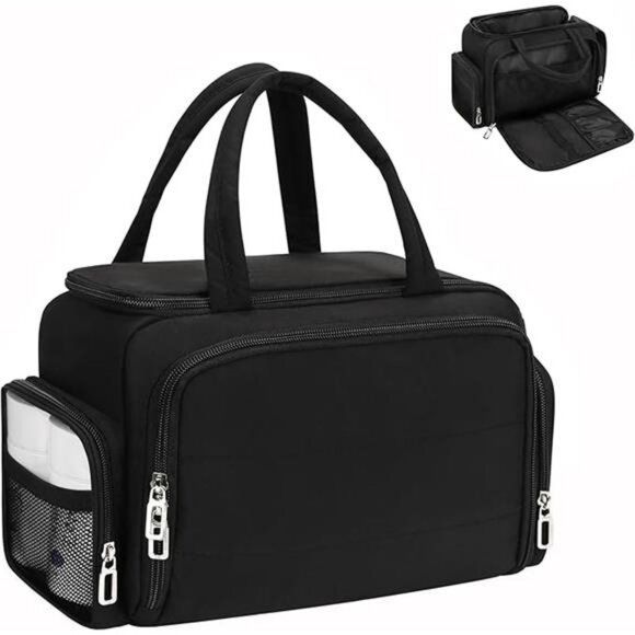 Large Travel Toiletry Bag for Women Makeup Organizer Cosmetic Pouch Black - Picture 7 of 7